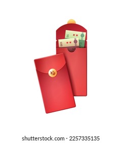 Chinese new year composition with isolated image of traditional festive accessory on blank background vector illustration