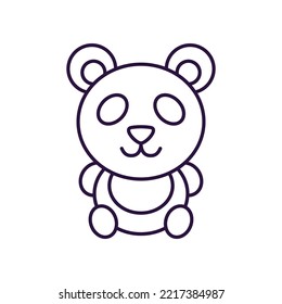 Chinese New Year concept. Vector line icon of panda. Editable stroke drawn with thin line. Sign and symbol perfect for internet stores, shops, books, web sites, apps