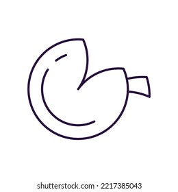 Chinese New Year concept. Vector line icon of fortune cookie. Editable stroke drawn with thin line. Sign and symbol perfect for internet stores, shops, books, web sites, apps