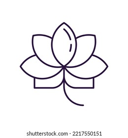 Concepto de Año Nuevo chino. Icono de la línea de vectores de Lily o loto de agua china. Trazo editable dibujado con línea delgada. Firmar y símbolo perfecto para tiendas de Internet, tiendas, libros, sitios web, aplicaciones