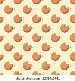 Chinese New Year concept. Vector seamless pattern of cartoon cookie for web sites, placards, textile, fabric and other surfaces 