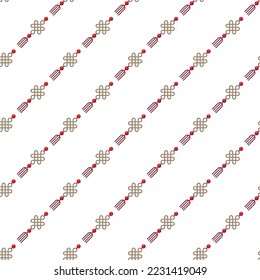 Chinese New Year concept. Vector seamless pattern of  cartoon amulet for web sites, placards, textile, fabric and other surfaces 