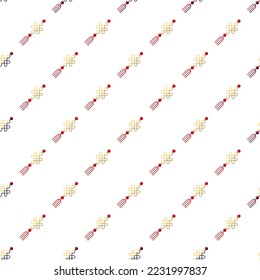 Concepto de Año Nuevo chino. Patrón vectorial sin fisuras de amuleto plano para sitios web, carteles, textiles, tejidos y otras superficies 