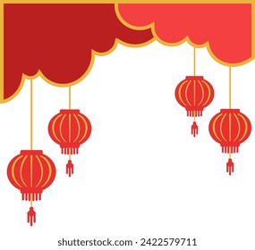 Fondo de la frontera china de Año Nuevo