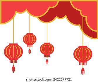 Fondo de la frontera china de Año Nuevo