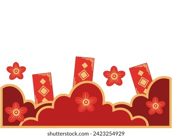 Fondo de la frontera china de Año Nuevo