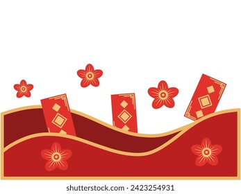 Fondo de la frontera china de Año Nuevo