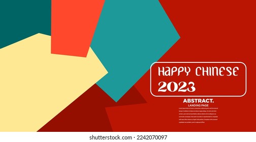 chinese new year decoration. Red abstract Asian vector creative motif.