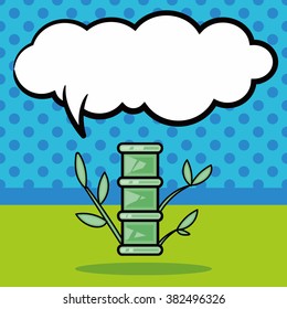Chinese New Year decorative bamboo doodle, speech bubble