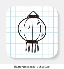 Chinese New Year; Chinese decorative lantern doodle