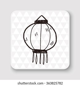 Chinese New Year; Chinese decorative lantern doodle