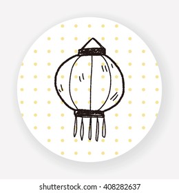 Chinese New Year; Chinese decorative lantern doodle