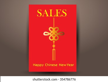 Chinese New Year design for abstract background. Modern brochure / book / flyer with Chinese element