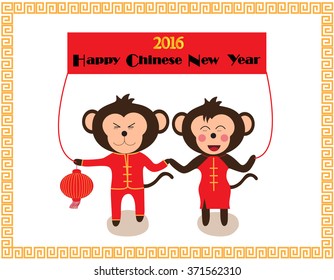 Chinese New Year design Cute monkeys