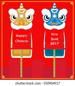Chinese New Year design. Cute Lion