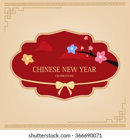 Chinese new year design elements. Chinese label.