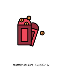 Chinese New Year Design, Two Angpau/Angpao or Gift Card Icon with Coin