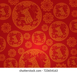 Chinese new year dog pattern background