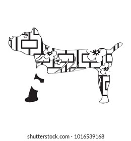 Chinese new year. Dog silhouette