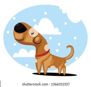 Chinese New Year dog and snow vector illustration