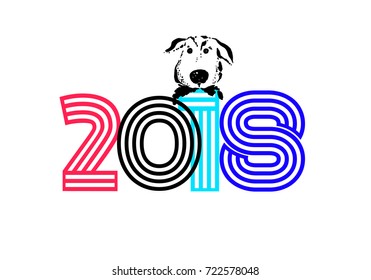 Chinese New Year of the dog vector design. Happy New Year greeting card.