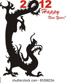 Chinese New Year of the Dragon 2012 Black