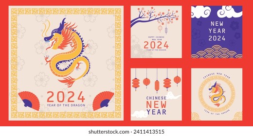 Chinese new year of dragon 2024 Instagram stories collection	