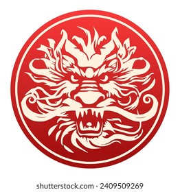 chinese new year of dragon icon zodiac sign for greeting card asian flyer invitation poster