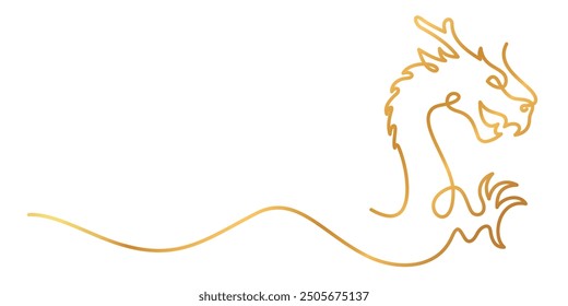 chinese new year dragon. line art style vector