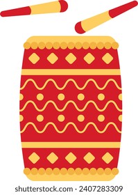 Chinese New Year Drum Illustration