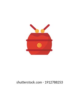 Chinese New Year Drums Flat Icon 
