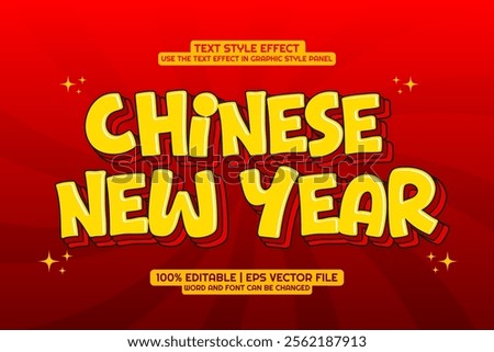 Chinese New Year Editable text effect cartoon style