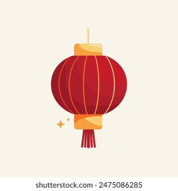 Elemento de año nuevo chino - elegante linterna ilustración aislada de fondo.