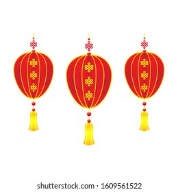 Chinese New Year Element with Oval Lantern