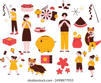 Chinese New Year Element red yellow