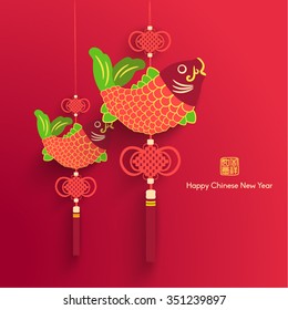 Chinese New Year Element Vector Design (Chinese Translation: Good Luck)