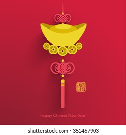 Chinese New Year Element Vector Design (Chinese Translation: Good Luck)