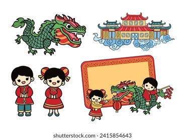 chinese new year elements set design