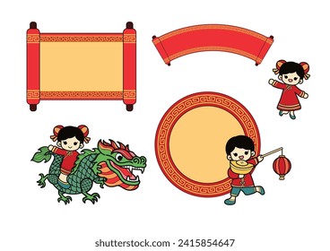 chinese new year elements set design
