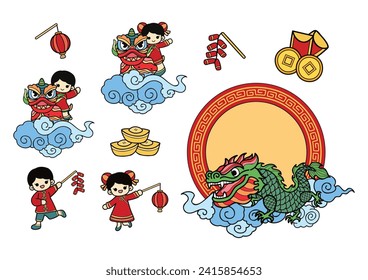 chinese new year elements set design