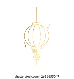 Elementos do Ano Novo Chinês. Lanterna de vetor com fundo transparente eps 10