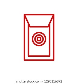 Chinese New Year Envelope Icon, Line Vector