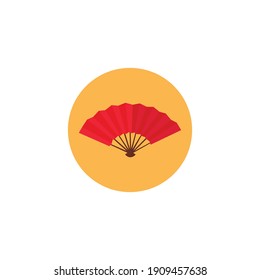 Chinese New Year Fan Flat Icon