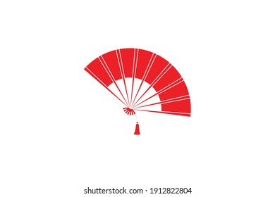 Chinese New Year Fan Glyph Icon