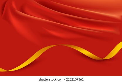 Chinese New Year festival annual meeting signature wall decoration celebration shading red background, vector illustration