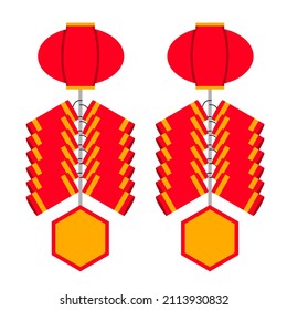 Chinese New Year fire cracker isolate background.