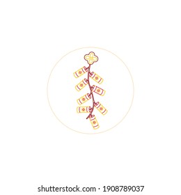chinese new year firecrack icon color line vector illustration