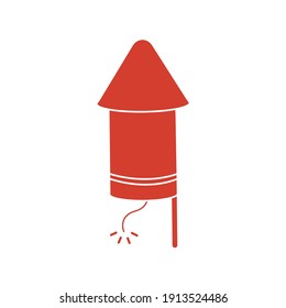 Chinese New Year Fireworks Icon Solid