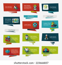 Chinese New Year flat banner background set,eps10