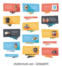 Chinese New Year flat banner background set,eps10